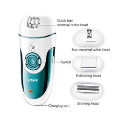 VGR V-700 4-in-1 Rechargeable Hair Removal Trimmer with EU Plug