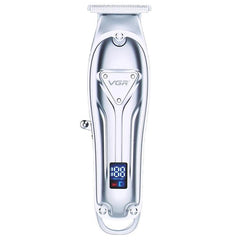 VGR V-063 USB Rechargeable Portable Metal Hair Clipper with LCD Battery Indicator