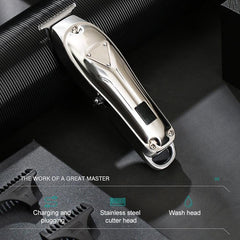 VGR V-063 USB Rechargeable Portable Metal Hair Clipper with LCD Battery Indicator