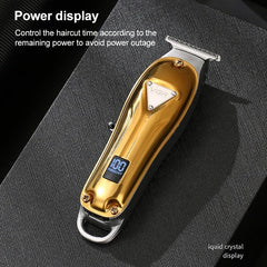 VGR V-063 USB Rechargeable Portable Metal Hair Clipper with LCD Battery Indicator