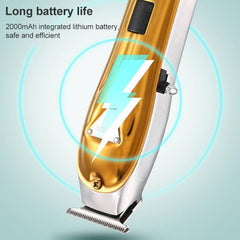 VGR V-063 USB Rechargeable Portable Metal Hair Clipper with LCD Battery Indicator