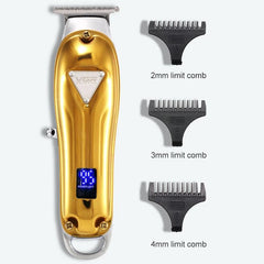 VGR V-063 USB Rechargeable Portable Metal Hair Clipper with LCD Battery Indicator