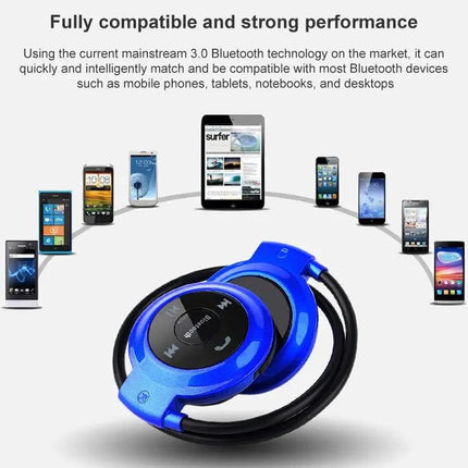 NVAHVA MP3 Player Bluetooth Headphone, Wireless Sport Headset MP3 Player With FM Radio, Stereo Earphone TF Card MP3 Max to 32GB, mini-503 Blue, mini-503 Gold, mini-503 Black | Syndmart