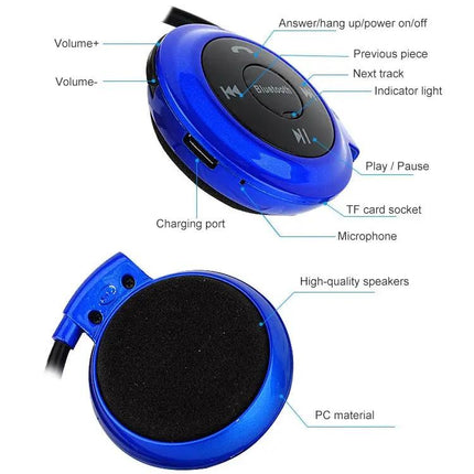NVAHVA MP3 Player Bluetooth Headphone, Wireless Sport Headset MP3 Player With FM Radio, Stereo Earphone TF Card MP3 Max to 32GB, mini-503 Blue, mini-503 Gold, mini-503 Black | Syndmart