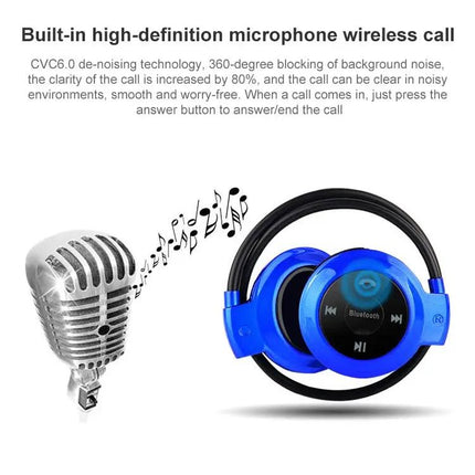 NVAHVA MP3 Player Bluetooth Headphone, Wireless Sport Headset MP3 Player With FM Radio, Stereo Earphone TF Card MP3 Max to 32GB, mini-503 Blue, mini-503 Gold, mini-503 Black | Syndmart