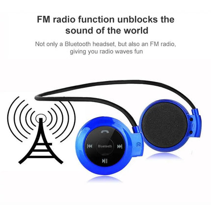 NVAHVA MP3 Player Bluetooth Headphone, Wireless Sport Headset MP3 Player With FM Radio, Stereo Earphone TF Card MP3 Max to 32GB, mini-503 Blue, mini-503 Gold, mini-503 Black | Syndmart