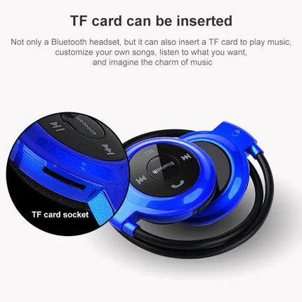 NVAHVA MP3 Player Bluetooth Headphone, Wireless Sport Headset MP3 Player With FM Radio, Stereo Earphone TF Card MP3 Max to 32GB, mini-503 Blue, mini-503 Gold, mini-503 Black | Syndmart