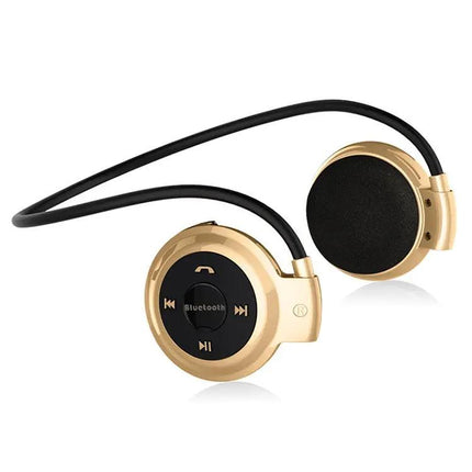 NVAHVA MP3 Player Bluetooth Headphone, Wireless Sport Headset MP3 Player With FM Radio, Stereo Earphone TF Card MP3 Max to 32GB, mini-503 Blue, mini-503 Gold, mini-503 Black | Syndmart