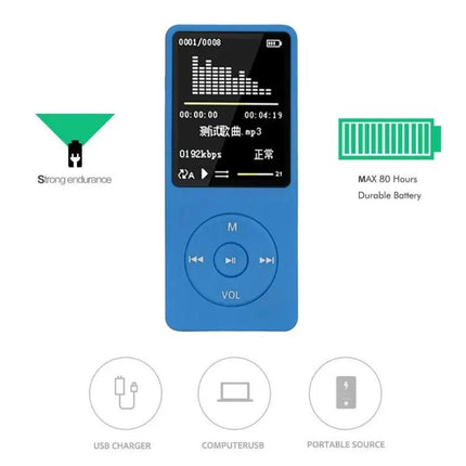 Portable MP3 Player with FM Radio, Games, and 8GB Storage