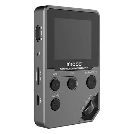 Compact Mrobo MP3 Player for Music, FM Radio, and Voice Recording with 1.8-Inch Screen - gray compact device with 1.8-inch TFT LCD