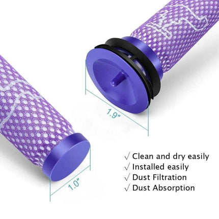 Washable Replacement Filter for Dyson Household Vacuums purple washable HEPA-style filter with measurements 1.9" and 1.0" for dust filtration