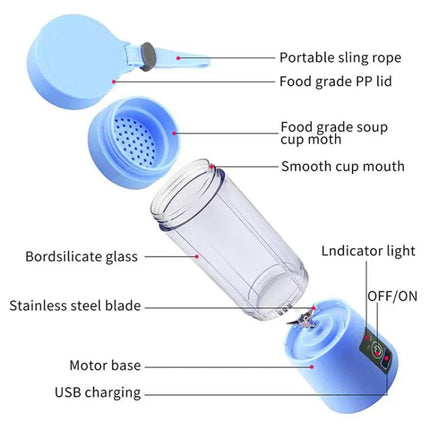 Portable Juicer Cup 380ml For Fresh Fruit And Vegetable Juice On The Go