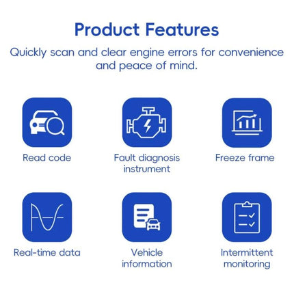 Vital Tool for At-Home Car Troubleshooting Sessions: ELM327 Bluetooth OBD2 scanner features read code, fault diagnosis, freeze frame, real-time data, vehicle info