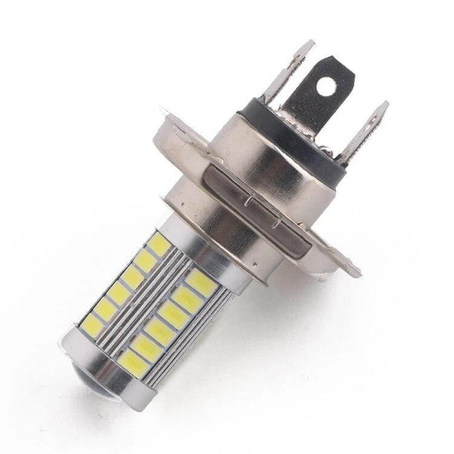 Discoveredwa H4 Dual Beam LED Fog Light Pure White - 12V panel-style LED bulb for fog or driving light, 800 lm, compact automotive H4 connector