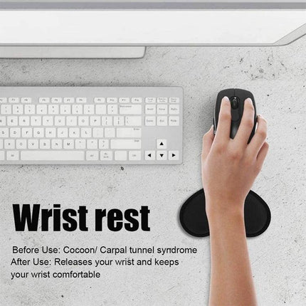 Ergonomic Mouse Pad with Comfortable Wrist Rest for Daily Computing - black 3D silica gel memory foam wrist pad under mouse