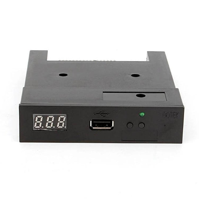 USB Floppy Disk Drive Emulator for Music Keyboards black front-panel with USB port and LED display