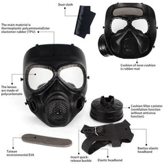 M04 Tactical Cosplay Gas Mask with Integrated Fan - Dummy Model for Wargaming