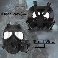 M04 Tactical Cosplay Gas Mask with Integrated Fan - Dummy Model for Wargaming