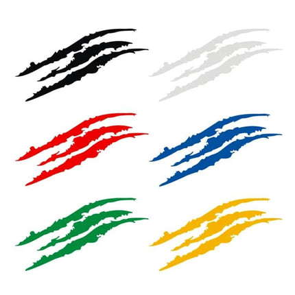 Reflective Monster Claw Marks Car Decal, 40x12cm Size - vinyl reflective claw mark stickers in black, white, red, blue, green, yellow for vehicle customization