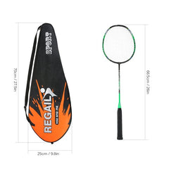 REGAIL 8019 Lightweight Carbon Fiber Badminton Racket Set with Tote Bag for 2 Players