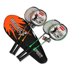 REGAIL 8019 Lightweight Carbon Fiber Badminton Racket Set with Tote Bag for 2 Players