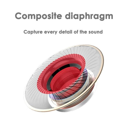Wired In Ear Earphones With Secure Ear Hook For Jogging metal composite diaphragm detail for clear audio and stable fit