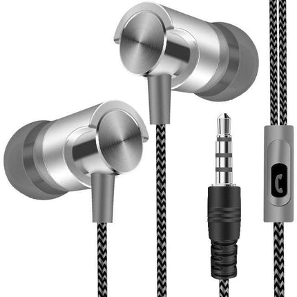 Wired In Ear Earphones With Secure Ear Hook For Jogging metal wired in-ear earphones with 3.5mm plug and mic