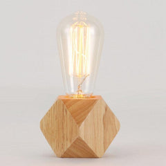 Minimalist Solid Wood LED Night Light - Elegant Bedside Table Lamp (EU Plug, Bulbs Not Included)