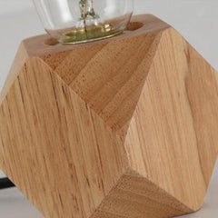 Minimalist Solid Wood LED Night Light - Elegant Bedside Table Lamp (EU Plug, Bulbs Not Included)