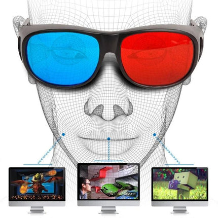 Alt Tag: EastVita Red and Blue Anaglyph 3D Glasses for Movie and Game Viewing lightweight black frame for home 3D videos and gaming