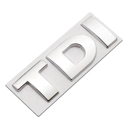 TDI 3D Badge Emblem Car Decal Sticker for Vehicle Decoration - silver chrome car TDI emblem adhesive decal