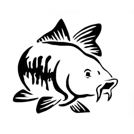 Reflective Carp Fish Shaped Car Window Sticker for Decoration - black carp decal for car window, reflective safety fish design