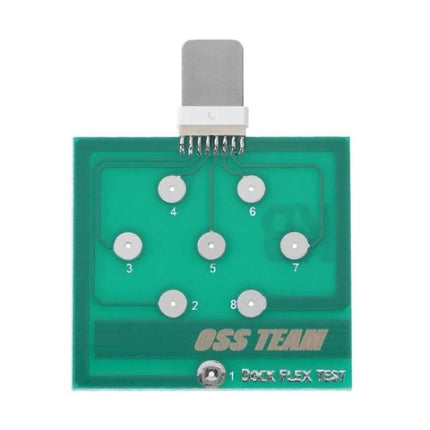 Compact Diagnostic Tool for Apple and Android Phones - handheld base plug battery test pad with numbered contact points for phone diagnostics