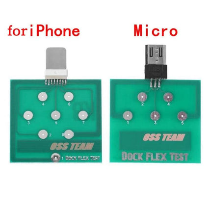 Compact Diagnostic Tool for Apple and Android Phones - handheld dock flex test board for iPhone Lightning and Micro USB base plug checks