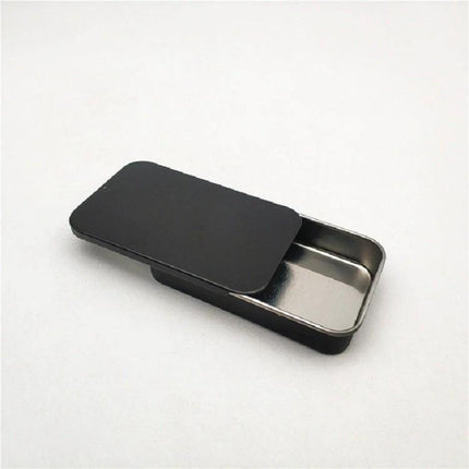 Handy Tin Box for Storing Guitar Picks and Accessories - compact black tinplate case for picks, strings and small guitar accessories