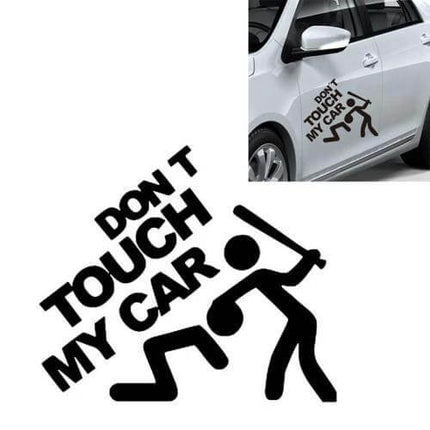 Car Window Decal Stickers in Black and White for Vehicle Decoration - black PVC "DON'T TOUCH MY CAR" stick figure decal 7.9 x 7.5 cm