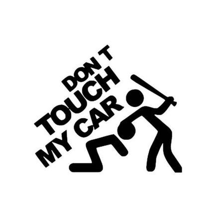 Car Window Decal Stickers in Black and White for Vehicle Decoration - black PVC "Don't Touch My Car" graphic 7.9x7.5cm
