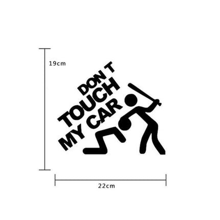 Car Window Decal Stickers in Black and White for Vehicle Decoration - 22x19cm PVC 'Don't Touch My Car' silhouette decal