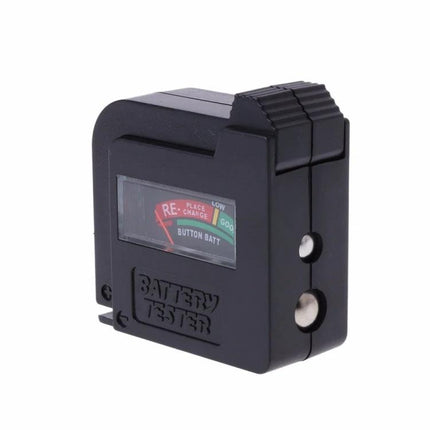 Portable Analog Battery Tester for 9V and 1.5V Cells compact handheld tester with analog gauge for checking 9V and 1.5V batteries