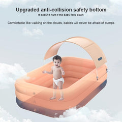 Inflatable PVC Shade Pool for Kids – Large Outdoor Swimming Pool with Automatic One-Button Inflation and UV Protection