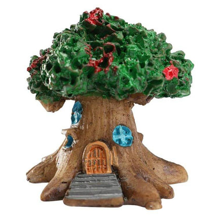 Micro Landscape Flower Pot Decoration Desktop 3x2x4 Cm - painted resin miniature tree house pot for desk, fits tiny plants and moss