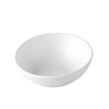 Essential Ceramic Pet Food Bowl for Home Mealtime — white tilted ceramic bowl on wooden stand for stable, mess‑reducing pet feeding