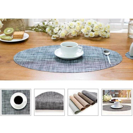 Oval Silicone Placemats Non Slip For Dining Table Decor - Reusable 100% Silicone Oval Placemat with Non-Slip Surface for Easy Cleanup
