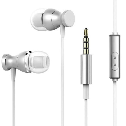Wired Earphones With 3.5mm Jack Built In Mic For Commuting white in-ear headphones with mic and inline control, sweat-resistant