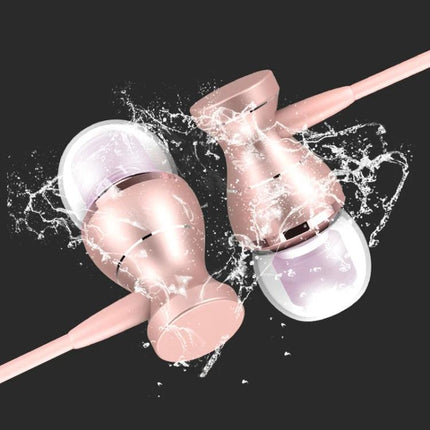 Wired Earphones With 3.5mm Jack Built In Mic For Commuting rose gold sweat‑resistant earbuds with inline mic and call control