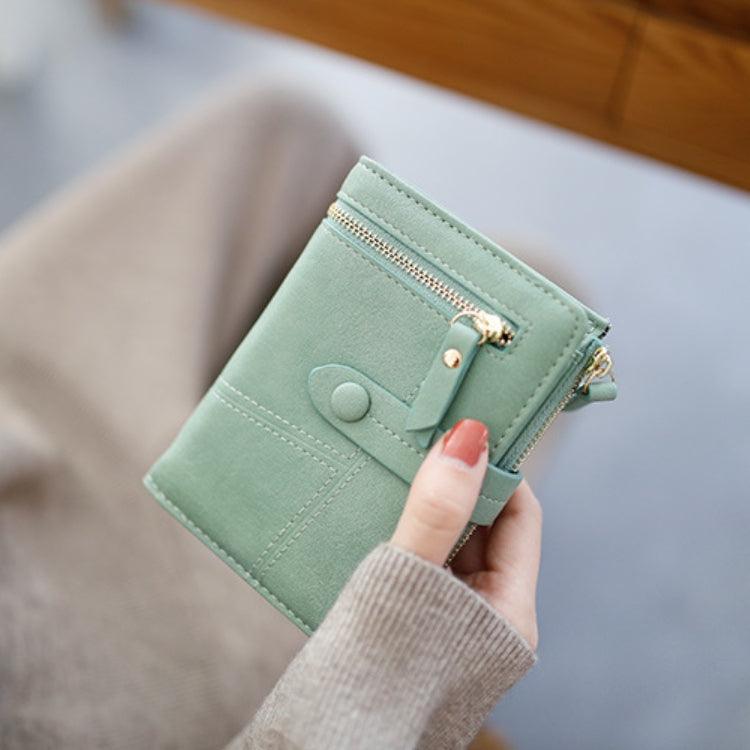 Compact Multi-Function Clutch Wallet for Women - Two-Fold PU Leather Design