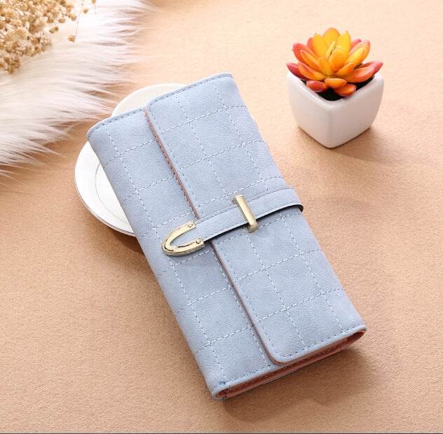 Women Purse Thread Plaid Leather Fashion Design Wallet Chic