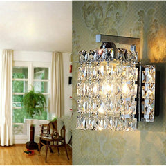 Modern Crystal Wall Sconce with 5W LED - Elegant Lighting for Bedroom, Living Room, or Corridor