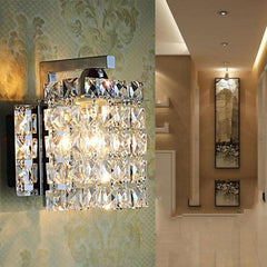 Modern Crystal Wall Sconce with 5W LED - Elegant Lighting for Bedroom, Living Room, or Corridor