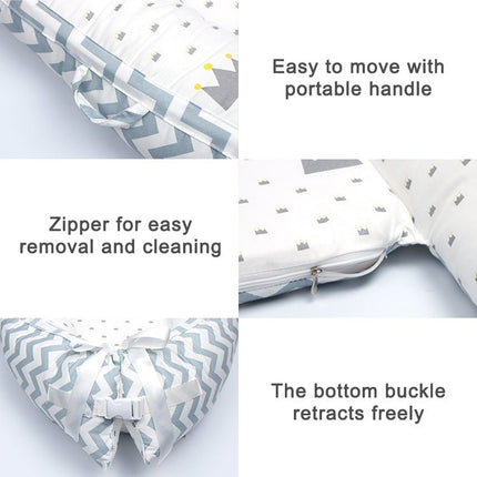 80x50cm Portable Baby Travel Crib Bed With Soft Bumper For Newborns | Syndmart